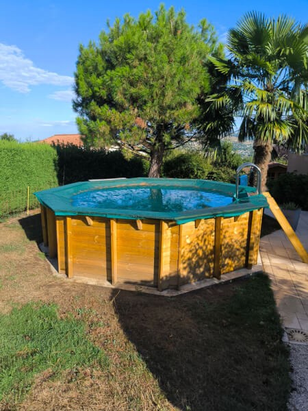 Filet anti-feuilles et aiguilles de pins pour piscine octogonale
