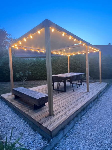 Double toiles d'ombrage pour pergola