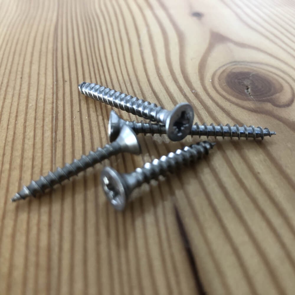 Vis à bois et aggloméré inox - Tête fraisée Pozidriv