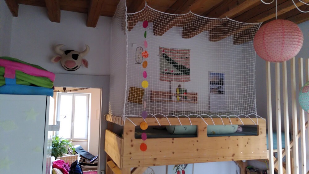 Filet de protection enfants pour sécuriser un lit en hauteur