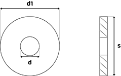 Schéma technique de la rondelle plate inox M6